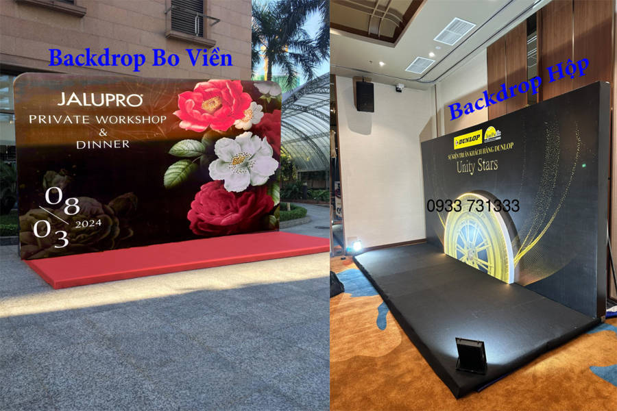 Thi công backdrop bo viền cong và backdrop hộp tại HCM