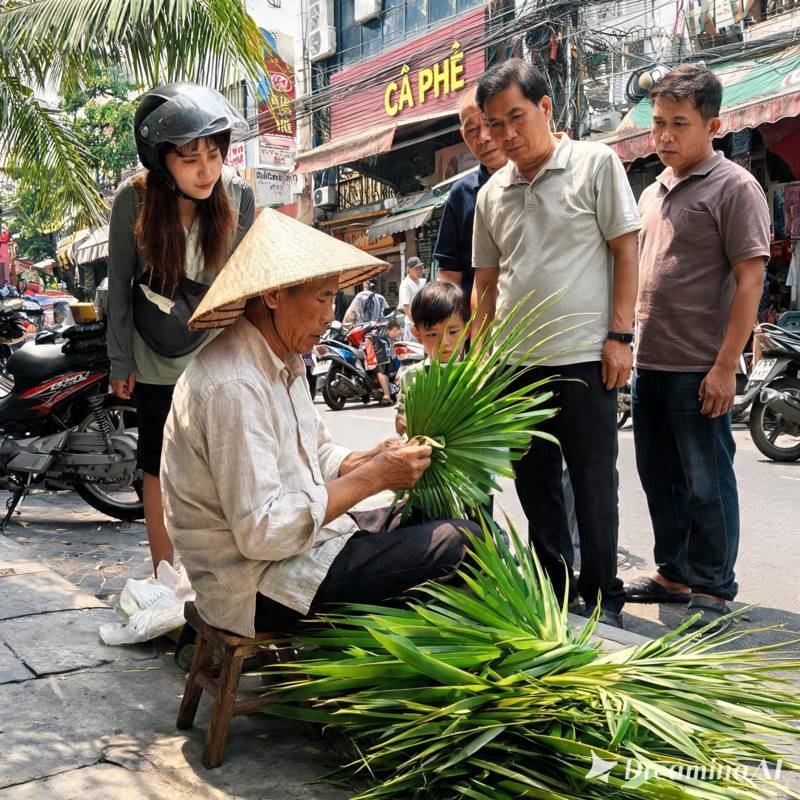 thuê nghệ nhân đan lá dừa-2