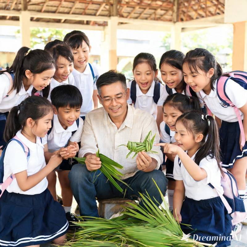 thuê nghệ nhân đan lá dừa-3