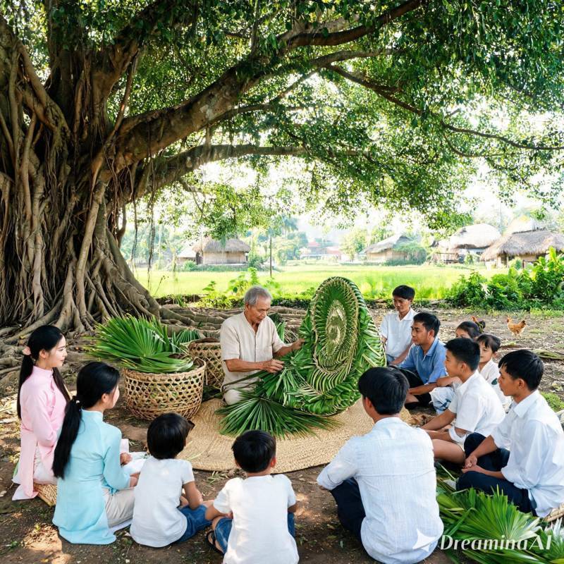 thuê nghệ nhân đan lá dừa-4