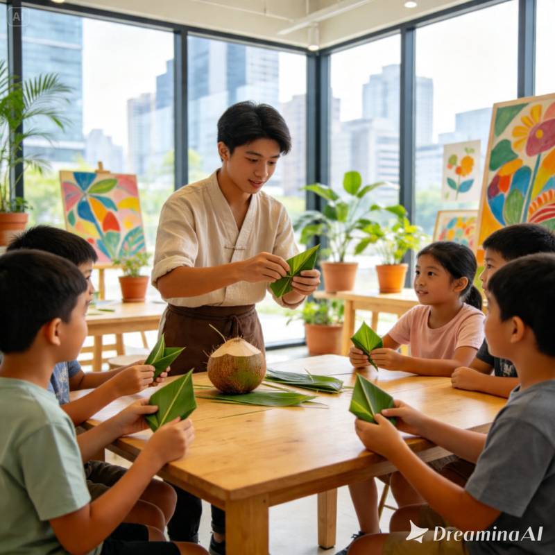 thuê nghệ nhân xếp lá dừa tại chơn thành bình phước-4