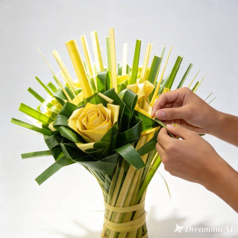 thuê nghệ nhân xếp lá dừa tại nhà bè-2